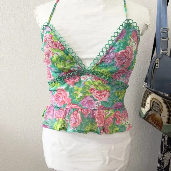 Lulu's NWT Boquet ,Girl, Hey Green Floral Two Piece size S and M *see below - Picture 4 of 6